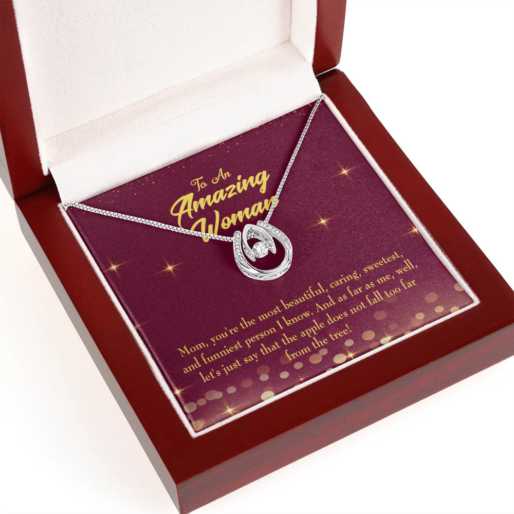 Mom Most Beautiful Lucky Horseshoe Necklace Luxury Box